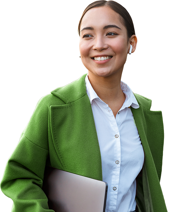 Woman smiling with arms crossed