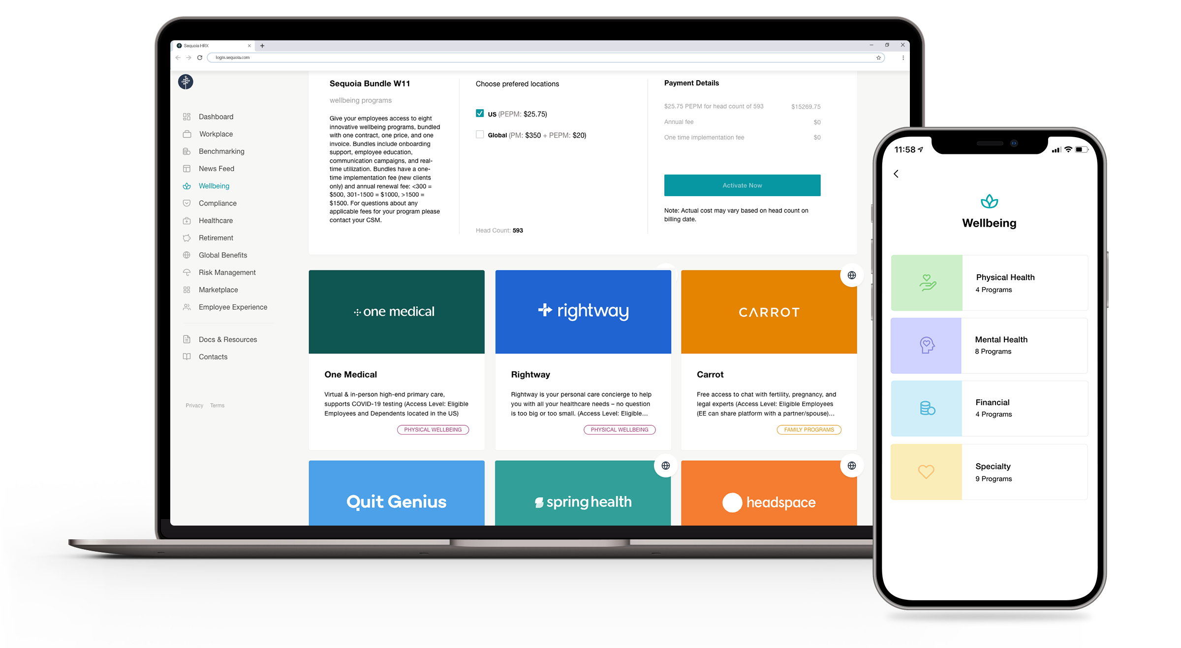 wellbeing-bundle-marquee Wellbeing Bundle experience on Sequoia HRX and Sequoia PX mobile app