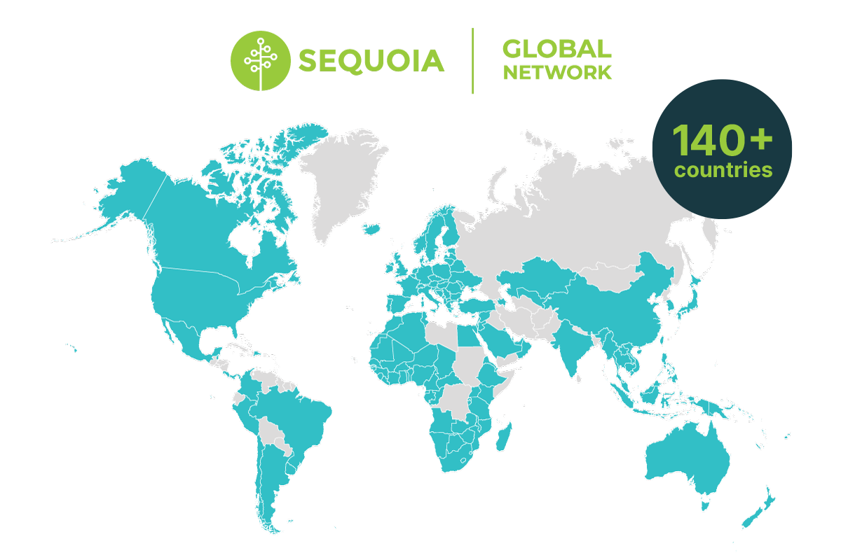 Sequoia_Global_Network_Footprint_Map_April2023 Global Network Map