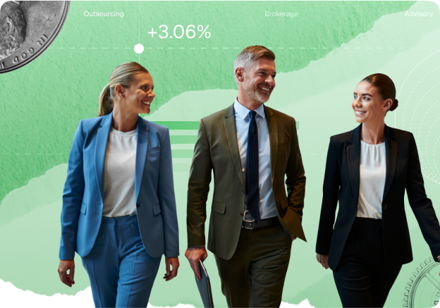 sequoia advisors walking with clients stylized