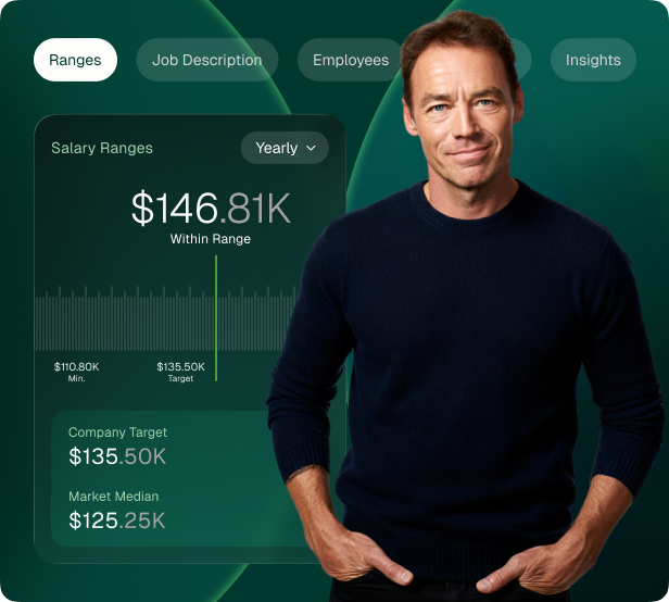 comp-foundation2 male executive with stylized compensation data