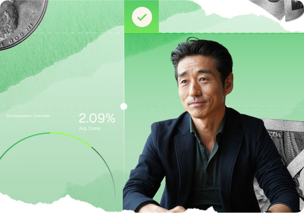 Compensation advisor with stylized background